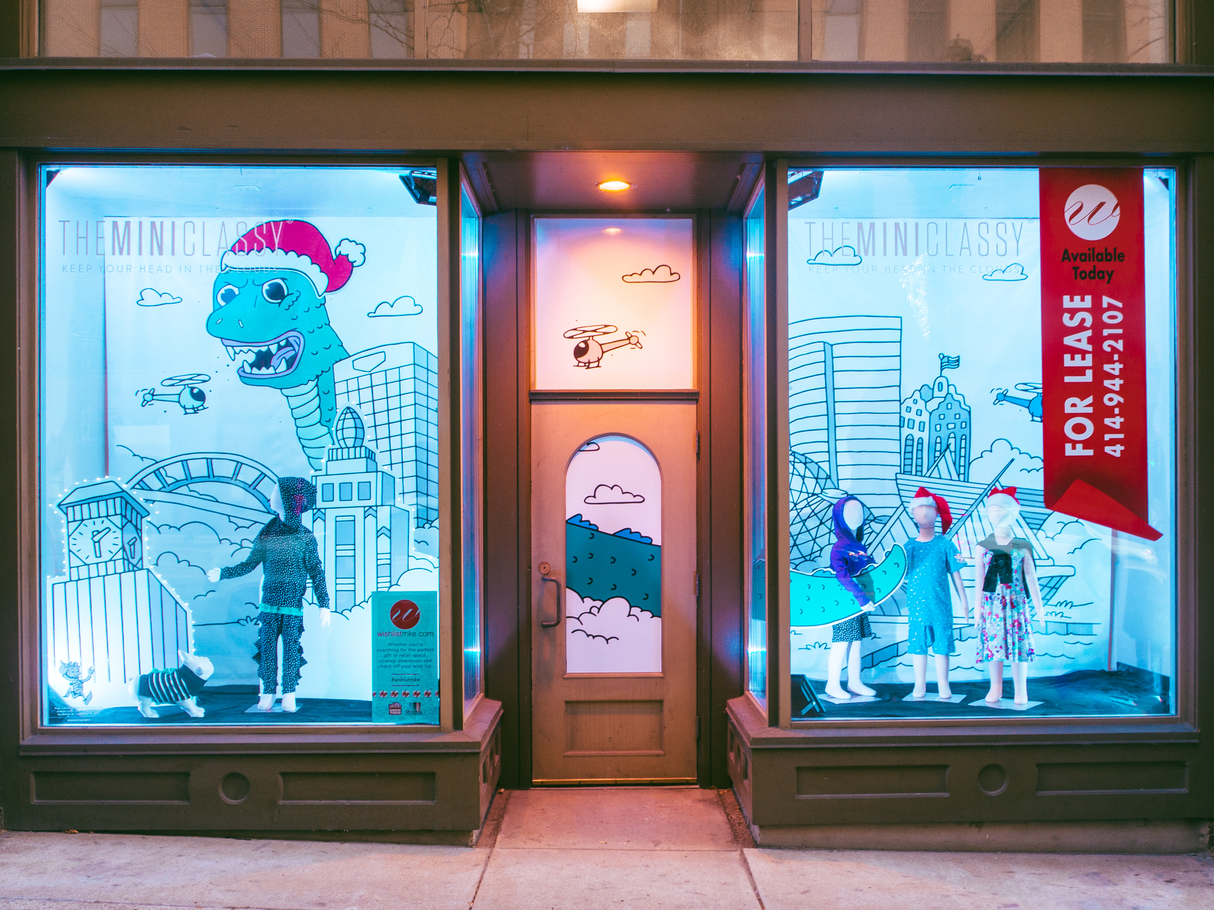Window displays for a children's clothing retailer designed by Retailworks Inc.